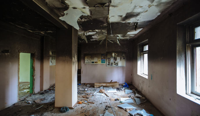 Fire damaged property
