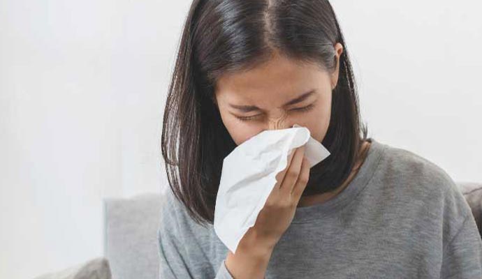 person having allergen issue