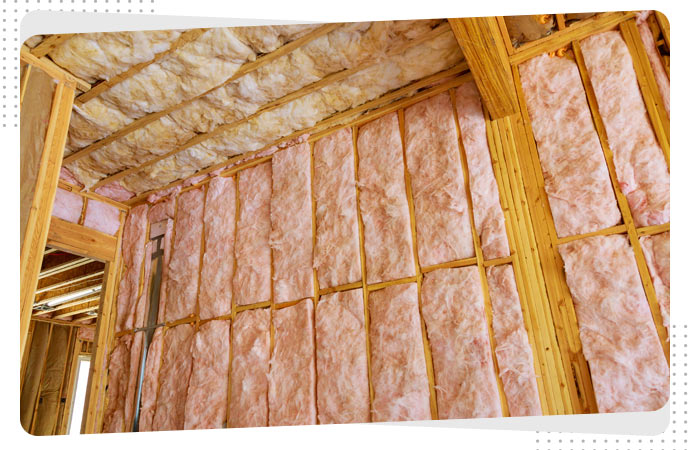 installed insulation in wall side