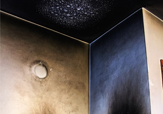 smoke-stained ceiling restoration
