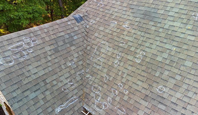 Hail damaged roof