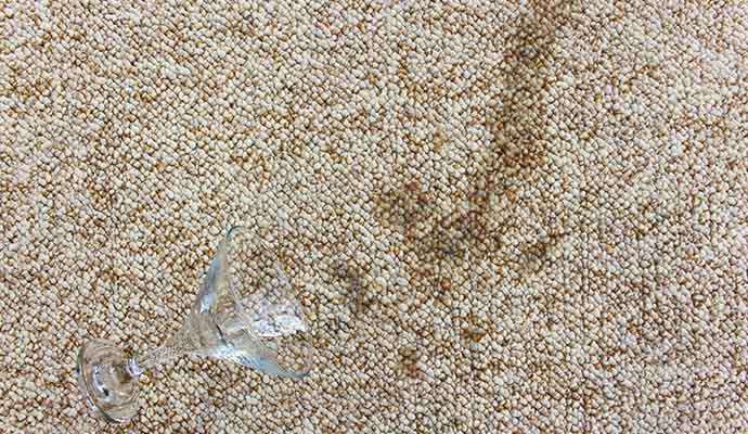 carpet with water damage stain
