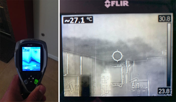 infrared showing water damage need restoration