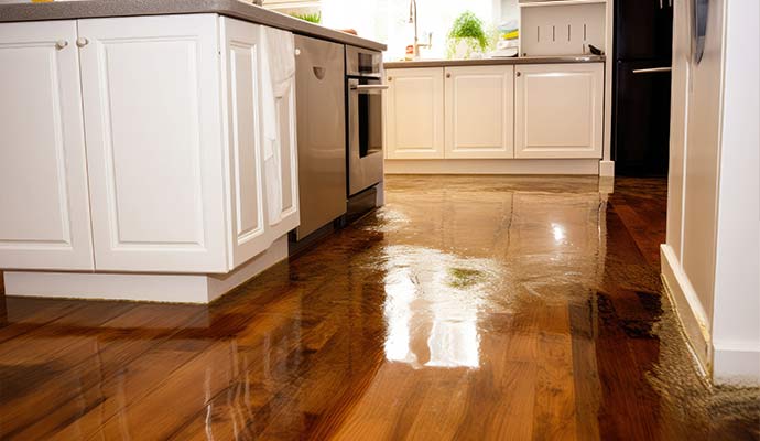 water damaged floor