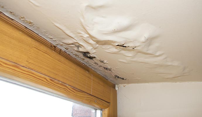 celling paint pealing off due to water damage