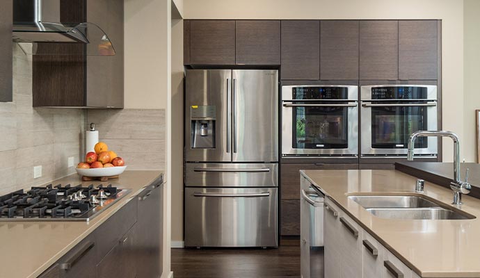 refrigerator in kitchen