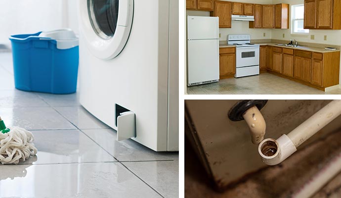 leaking washing machine, refrigerator and ac drain unit