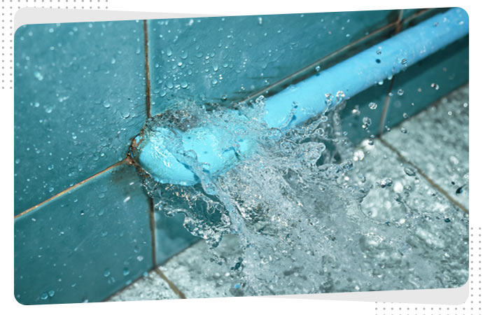 water splashing from bathroom pipe